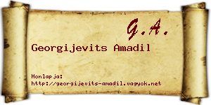 Georgijevits Amadil névjegykártya